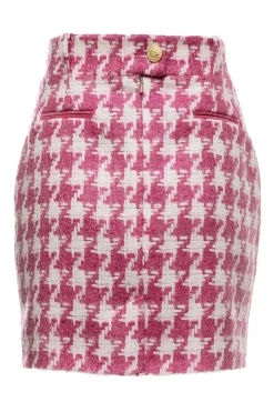 Knightsbridge Skirt (Hot Pink Large Scale Houndstooth)