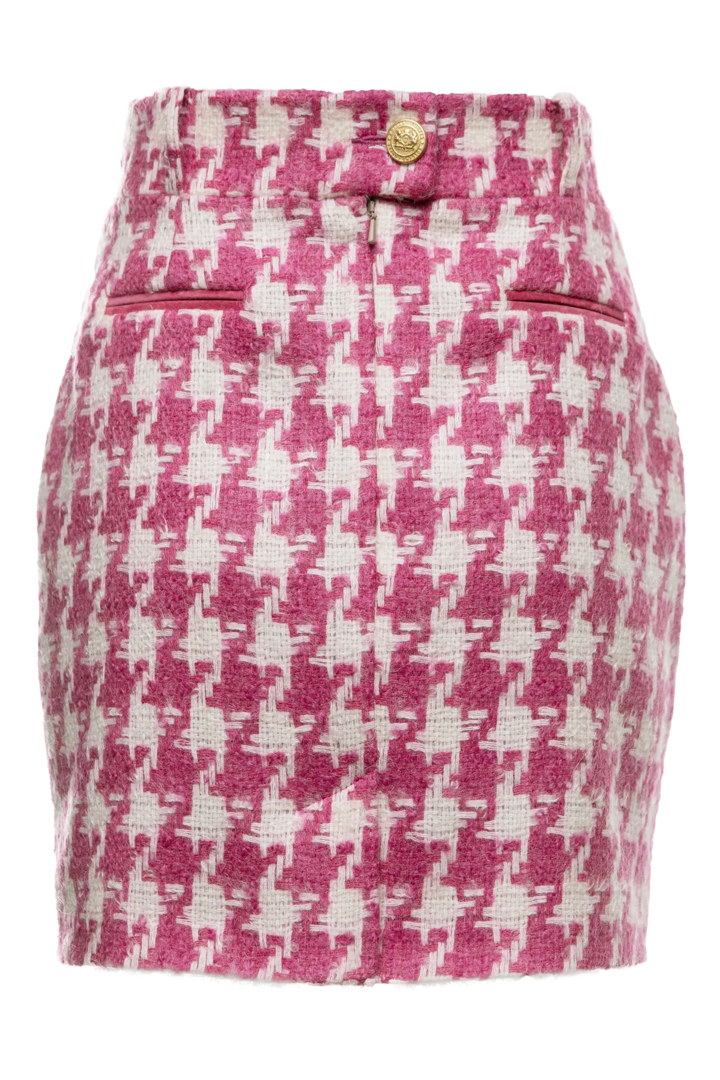 Knightsbridge Skirt (Hot Pink Large Scale Houndstooth)