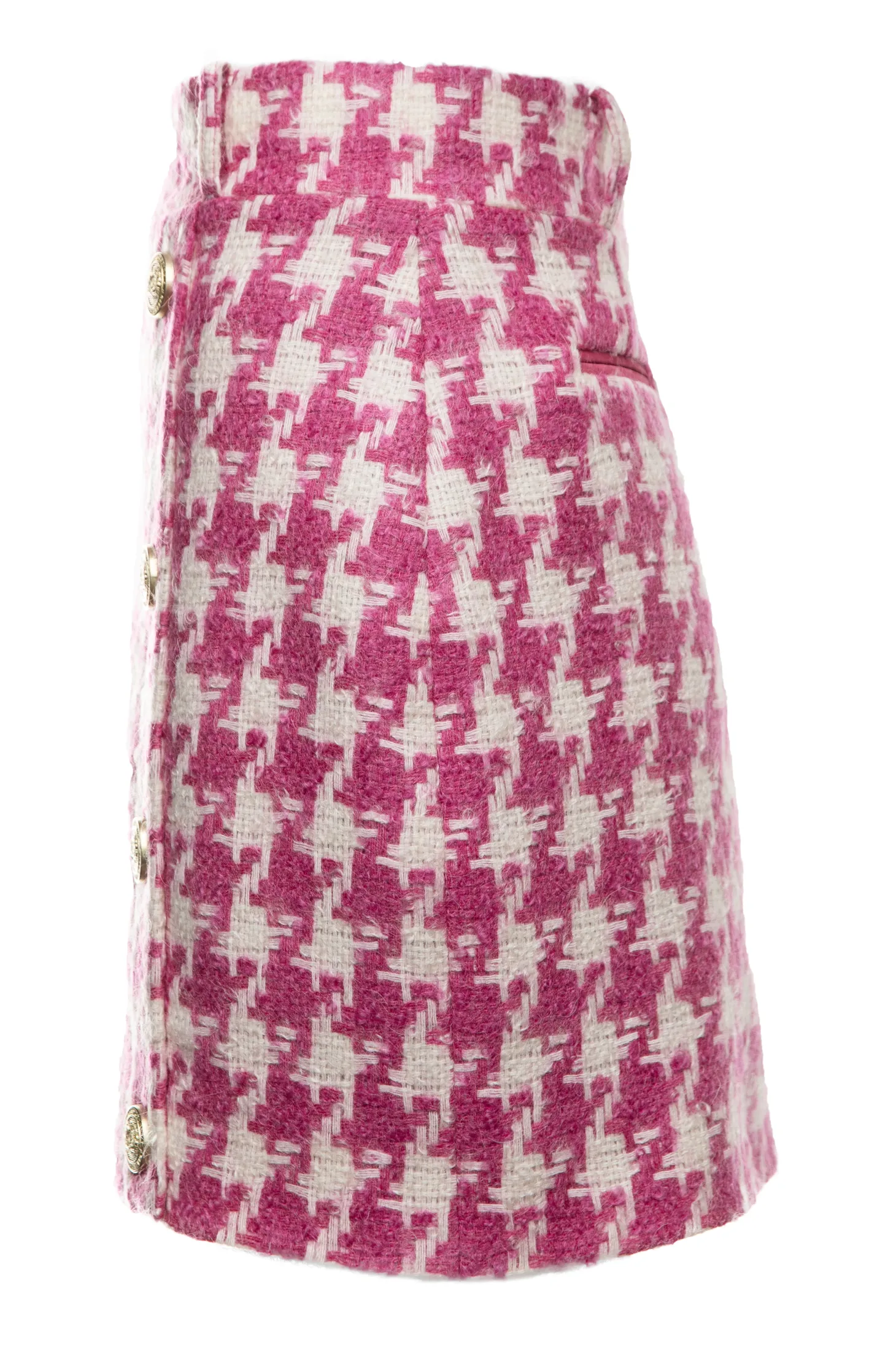 Knightsbridge Skirt (Hot Pink Large Scale Houndstooth)