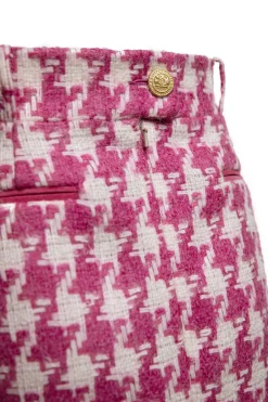 Knightsbridge Skirt (Hot Pink Large Scale Houndstooth)