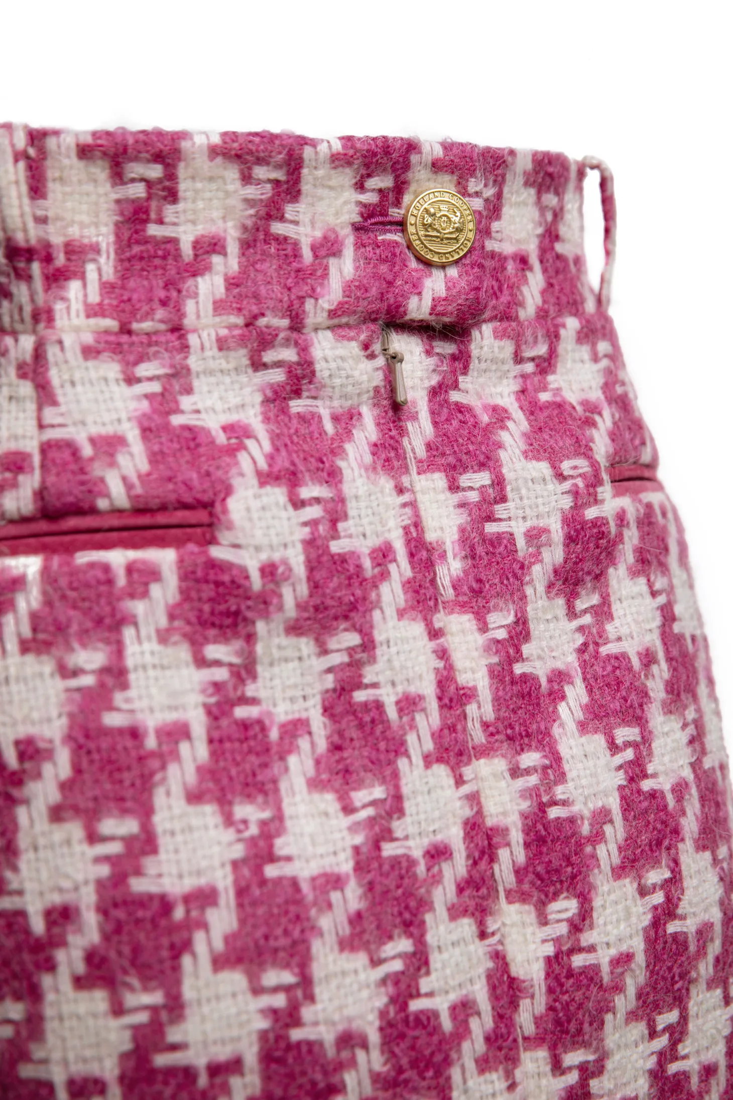 Knightsbridge Skirt (Hot Pink Large Scale Houndstooth)