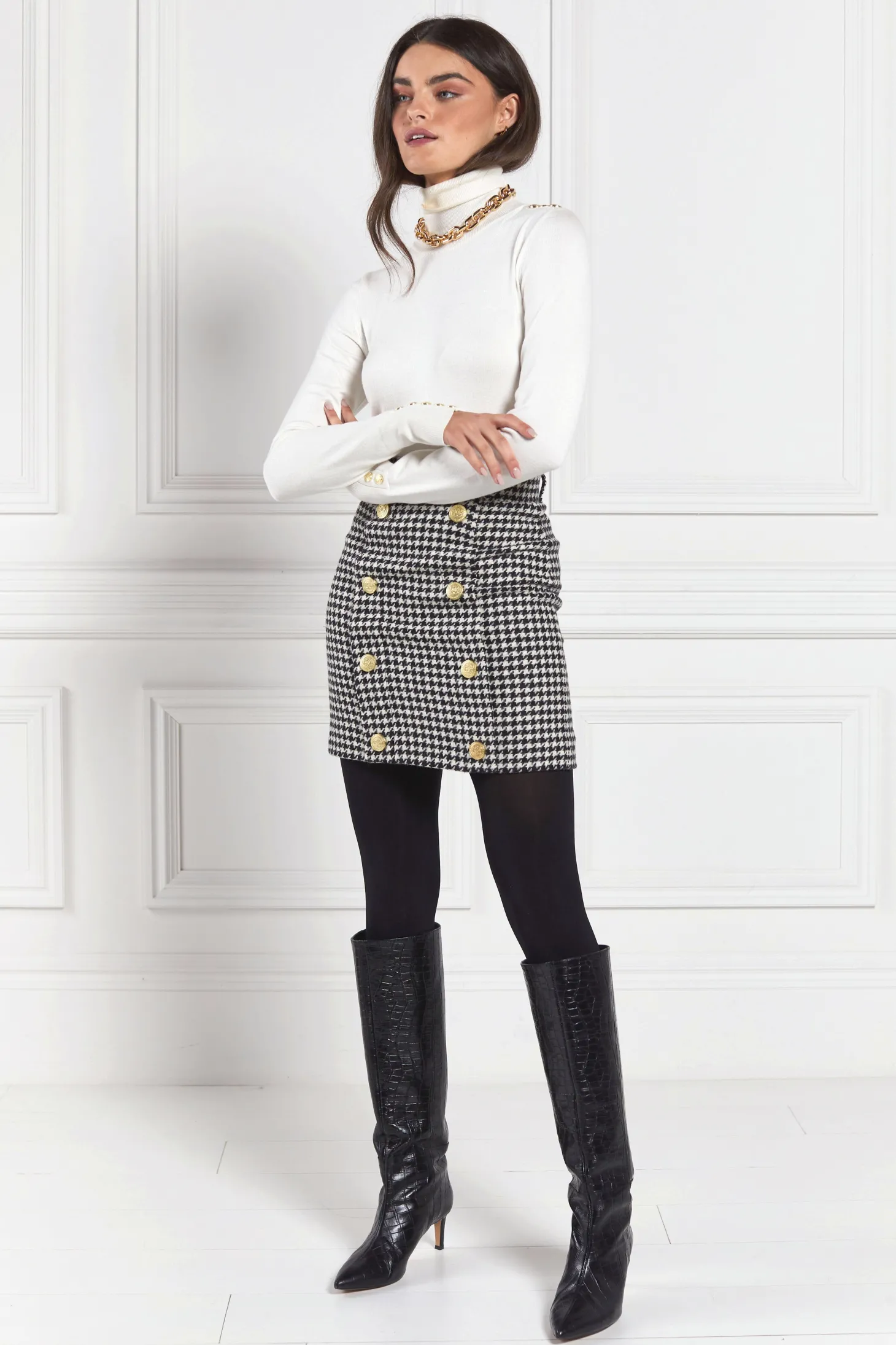 Knightsbridge Skirt (Houndstooth)
