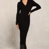 Knitted Shirt Dress (Black)