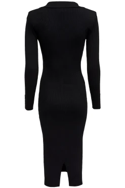 Knitted Shirt Dress (Black)