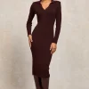 Knitted Shirt Dress (Chocolate)