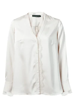 Lace V-Neck Blouse (Oyster)
