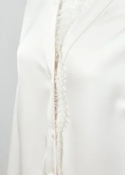 Lace V-Neck Blouse (Oyster)