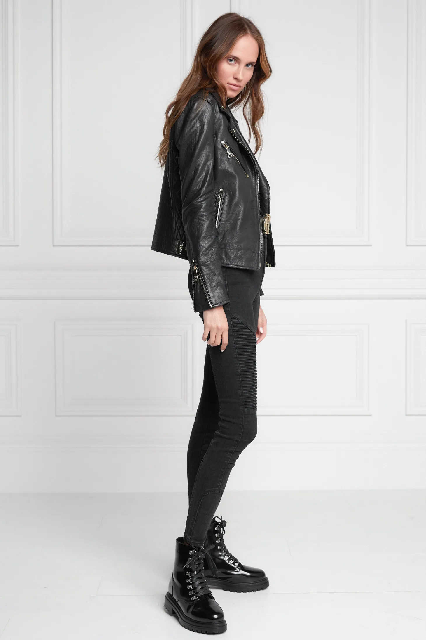 Leather Biker Jacket (Black)