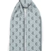 Lightweight Monogram Scarf (Grey Marl Cream)
