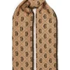 Lightweight Monogram Scarf (Light Camel Forest Green)