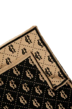 Lightweight Monogram Scarf (Tan Black)