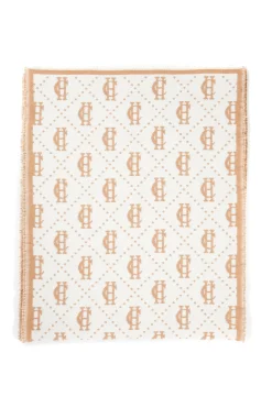 Lightweight Monogram Scarf (Camel Cream)