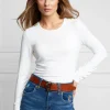 Long Sleeve Crew Neck Tee (White)