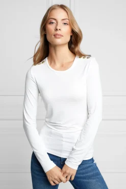 Long Sleeve Crew Neck Tee (White)