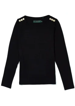 Long Sleeve Crew Neck Tee (Black)