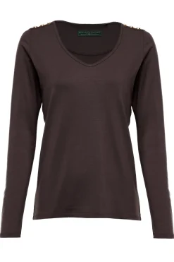 Long Sleeve V-Neck Tee (Coffee)