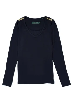 Long Sleeve V-Neck Tee (Ink Navy)
