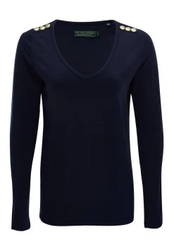Long Sleeve V-Neck Tee (Ink Navy)