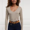 Long Sleeve V-Neck Tee (Oatmeal)