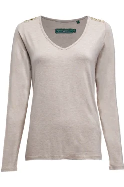 Long Sleeve V-Neck Tee (Oatmeal)