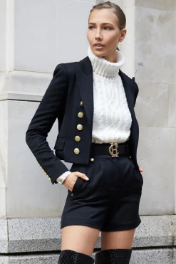 Luxe Tailored Short (Black Barathea)