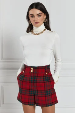 Luxe Tailored Short (Red Tartan)