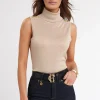 Luxury Sleeveless Roll Neck (Camel)