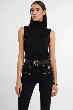 Luxury Sleeveless Roll Neck (Black)