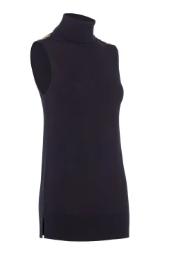 Luxury Sleeveless Roll Neck (Black)