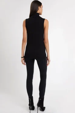 Luxury Sleeveless Roll Neck (Black)
