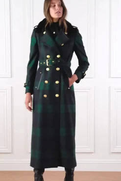 Marlborough Shearling Trench Coat (Blackwatch)