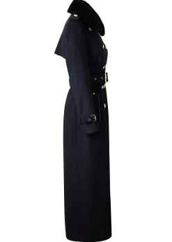 Marlborough Shearling Trench Coat (Soft Black)