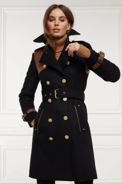 Marlborough Trench Coat (Soft Black Tan)