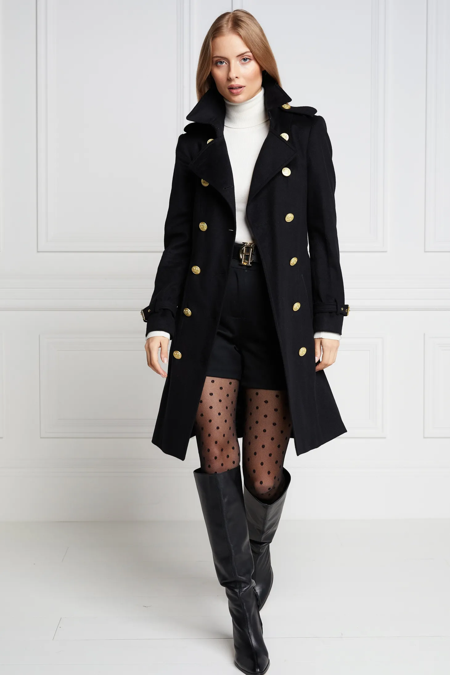 Marlborough Trench Coat (Soft Black)