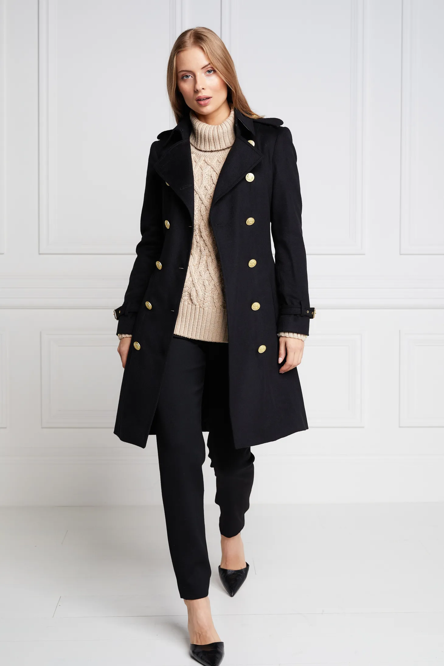 Marlborough Trench Coat (Soft Black)