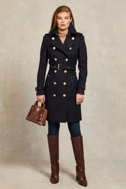 Marlborough Trench Coat (Soft Navy)