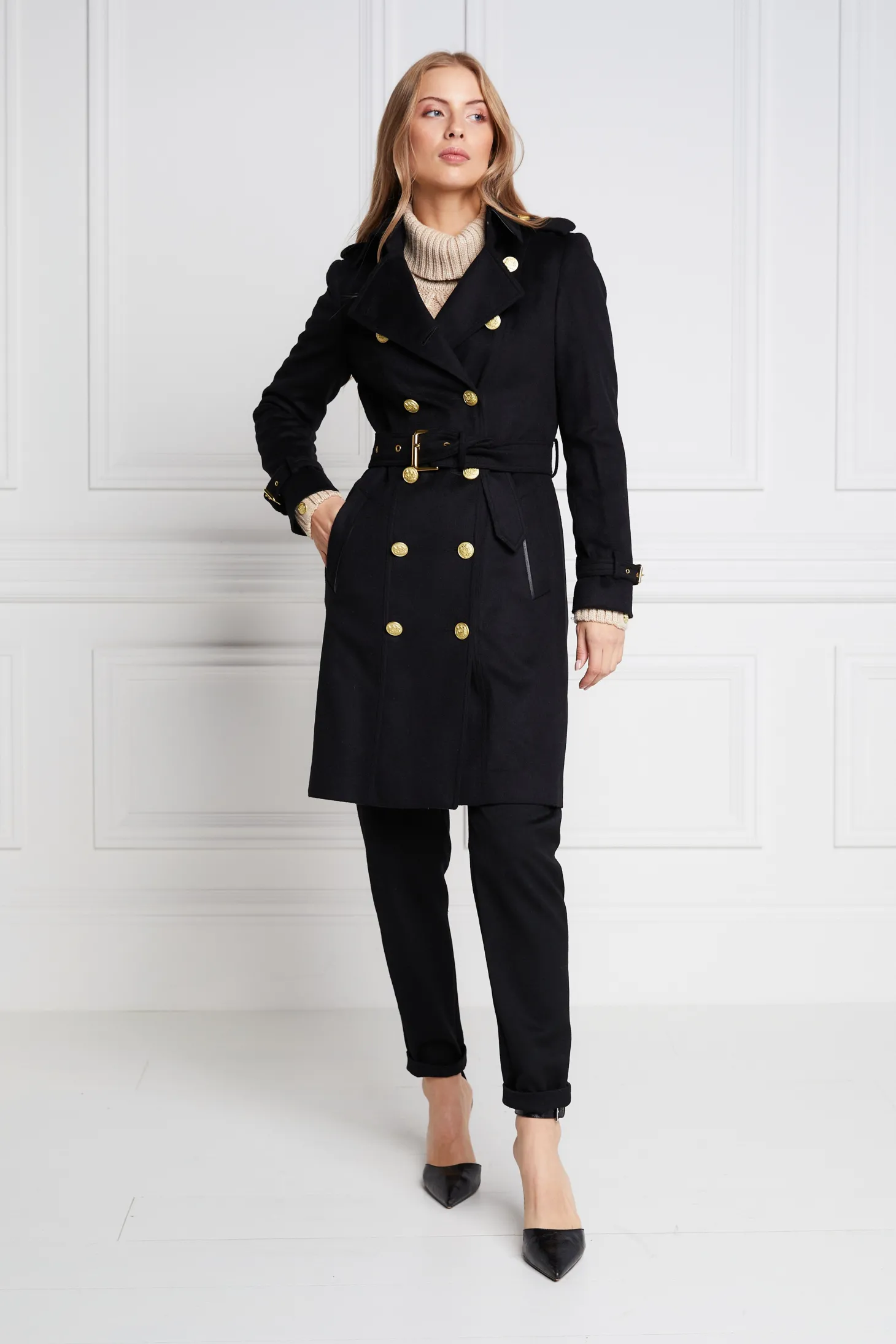 Marlborough Trench Coat (Soft Black)