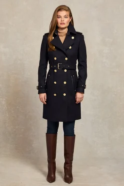 Marlborough Trench Coat (Soft Navy)