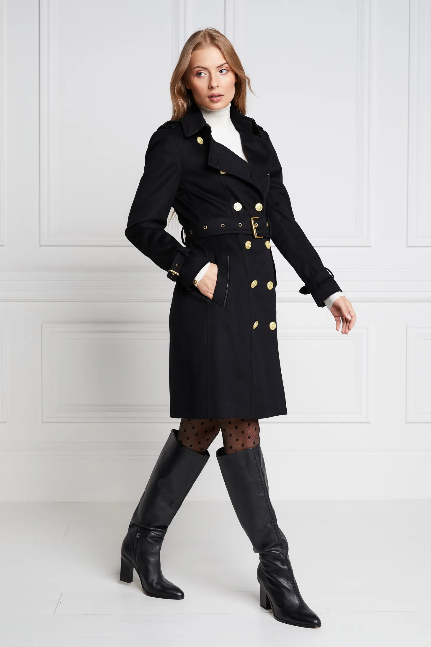 Marlborough Trench Coat (Soft Black)