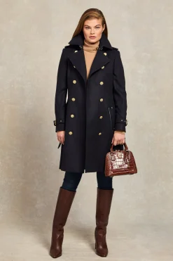 Marlborough Trench Coat (Soft Navy)
