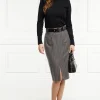 Mayfair Pencil Skirt (Soft Grey Pinstripe)