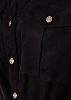 Military Shirt Dress (Black)