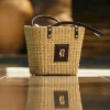 Mini Paloma Straw Tote (Chocolate)