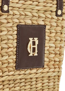 Mini Paloma Straw Tote (Chocolate)