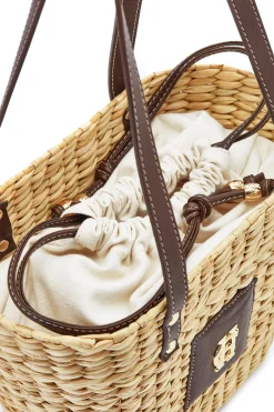 Mini Paloma Straw Tote (Chocolate)