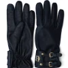 Monogram Leather Gloves (Ink Navy)