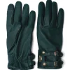 Monogram Leather Gloves (Racing Green)