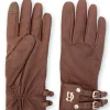 Monogram Leather Gloves (Tan)