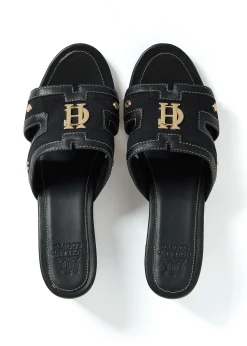 Monogram Mule (Black Canvas)