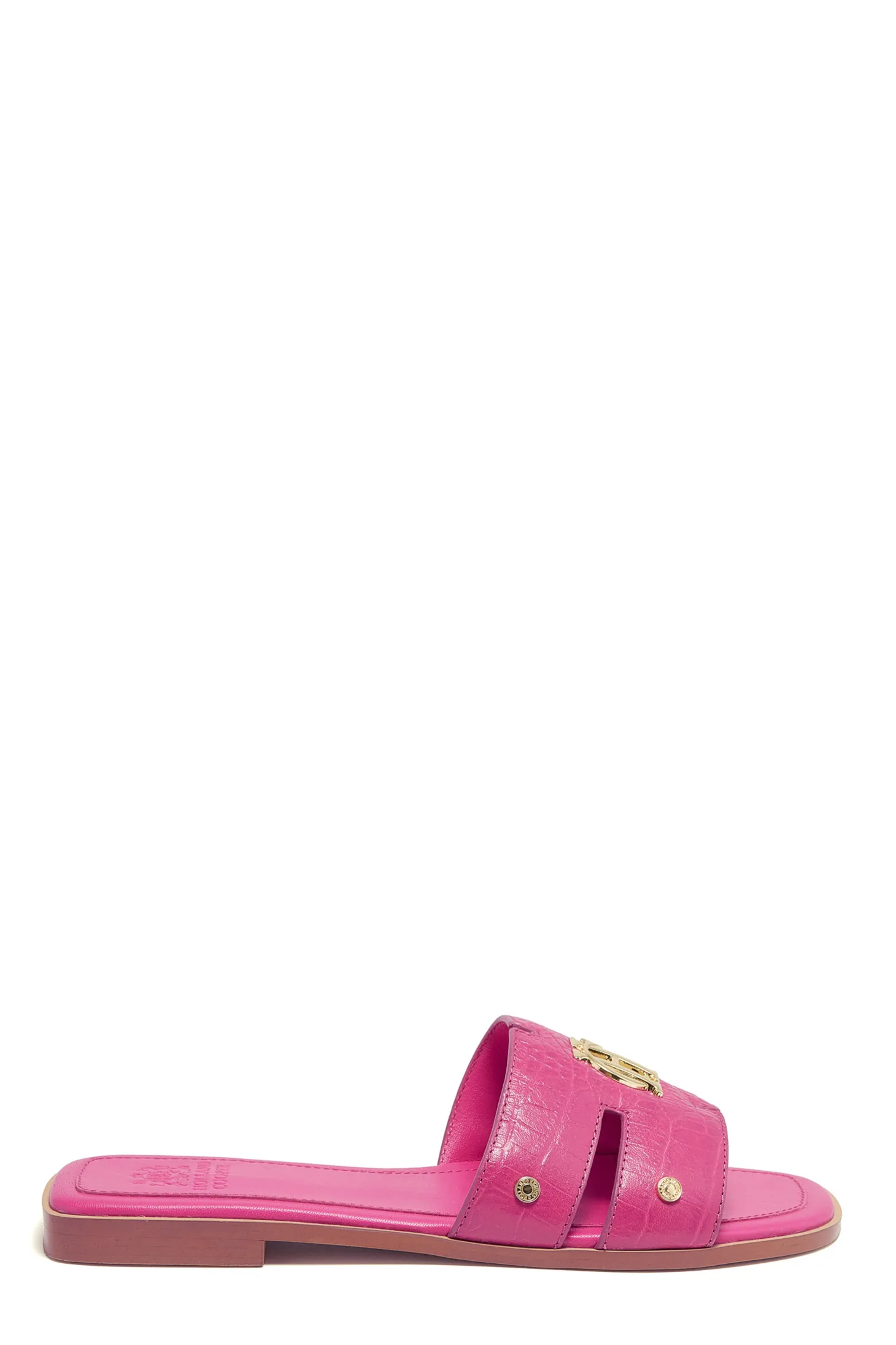 Monogram Slides (Pink Croc)